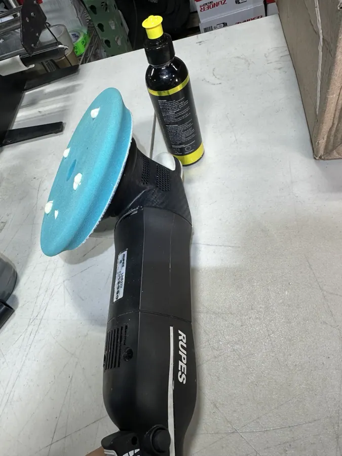 Polishing equipment for paint preparation.